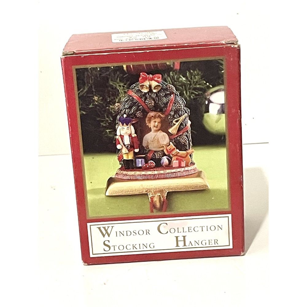Vintage Cast Iron & Resin Windsor Collections Hand Painted Santa Stocking Hanger